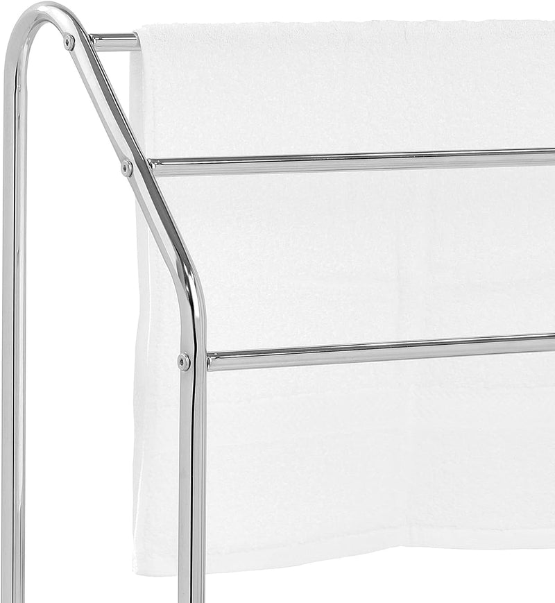 Freestanding Towel Rack With Bottom Shelf,Chrome