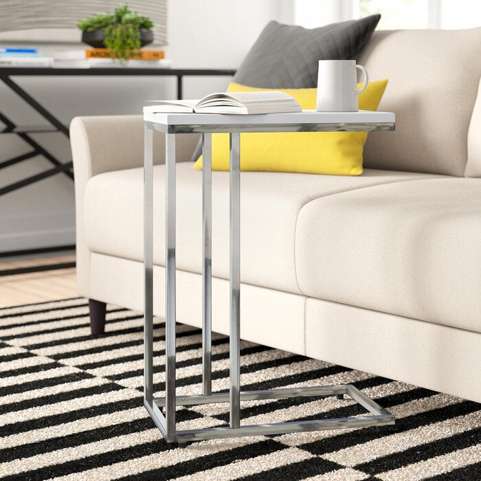 Bellini C Shaped Table/ Sofa Side Table-White