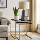 Myla Nest Of 2 Metal Tables, Gold/Black