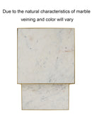 Marche Marble Nest of 2 Tables in White with Gold Metal Bases
