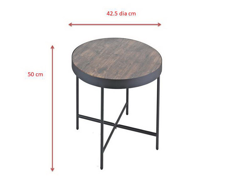 Arcadia Round Vintage Industrial Style, Side Table