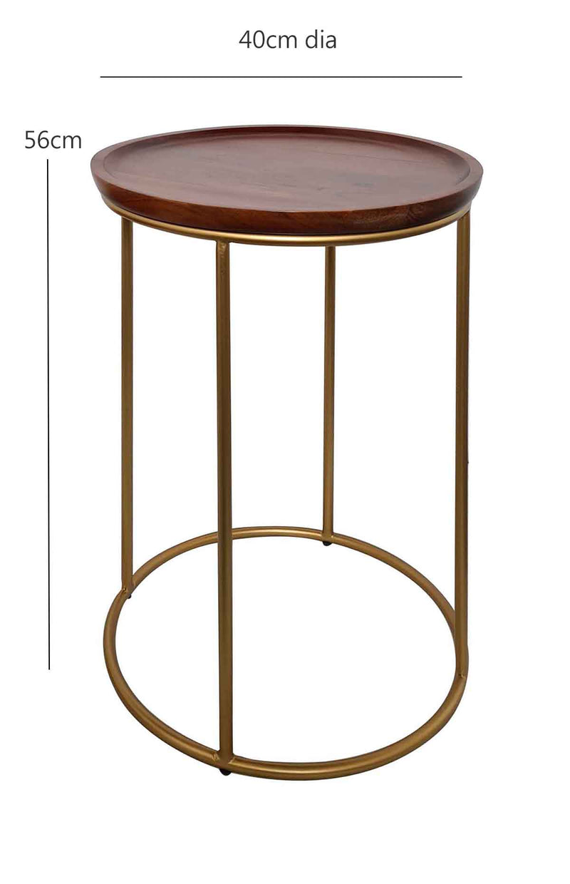Delphyne Round Side/Lamp Tables, Wooden Tops-Large(40dia x 56cm)