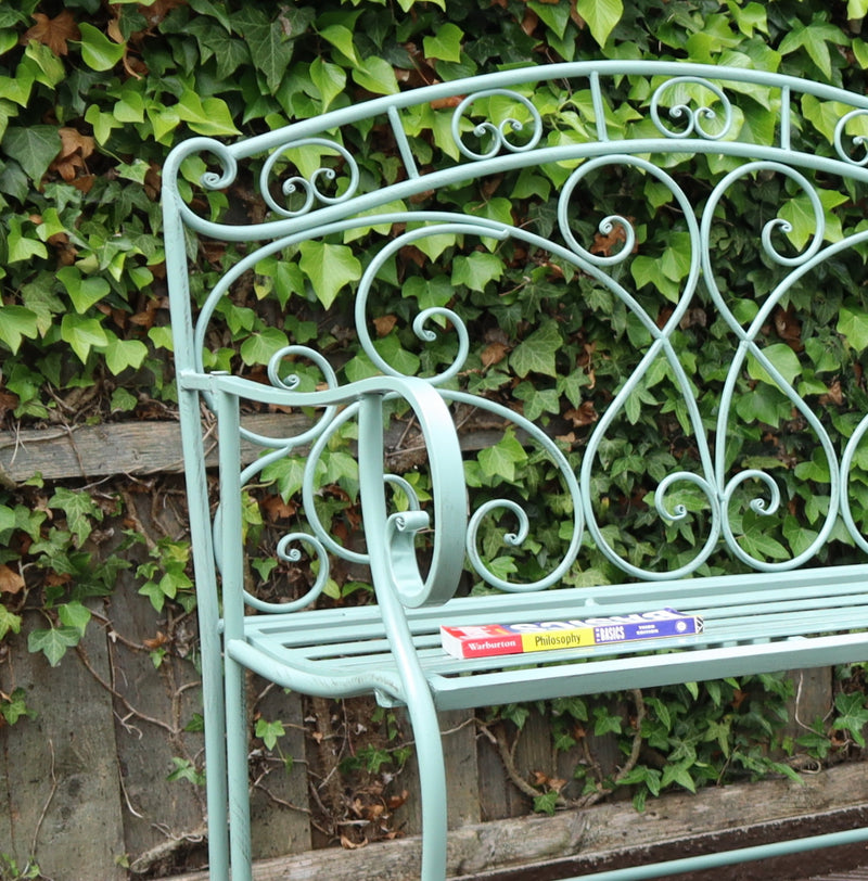 Salvora French Style Folding Metal Garden Bench, Sage Green-GF11SAGE (7630563246292)