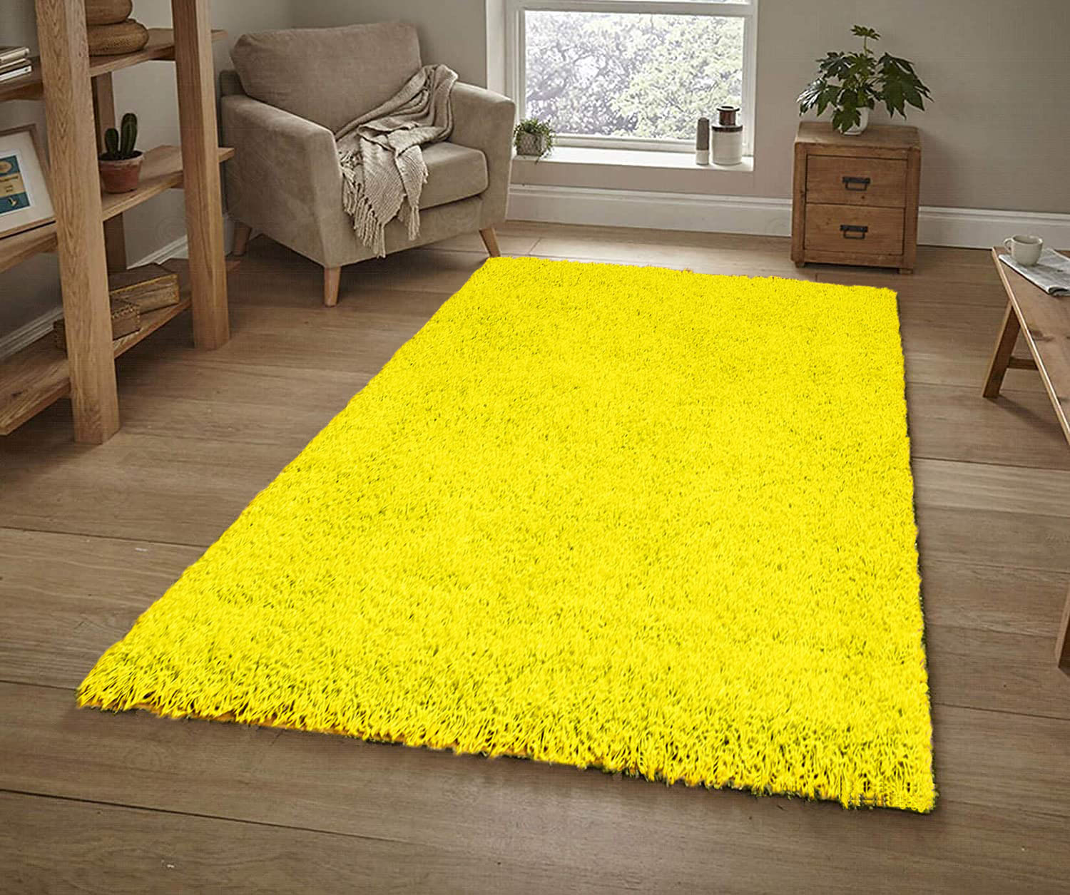 Modern thick super soft Shaggy rug 160 x 230cm Vibrant/Fluorescent Gr