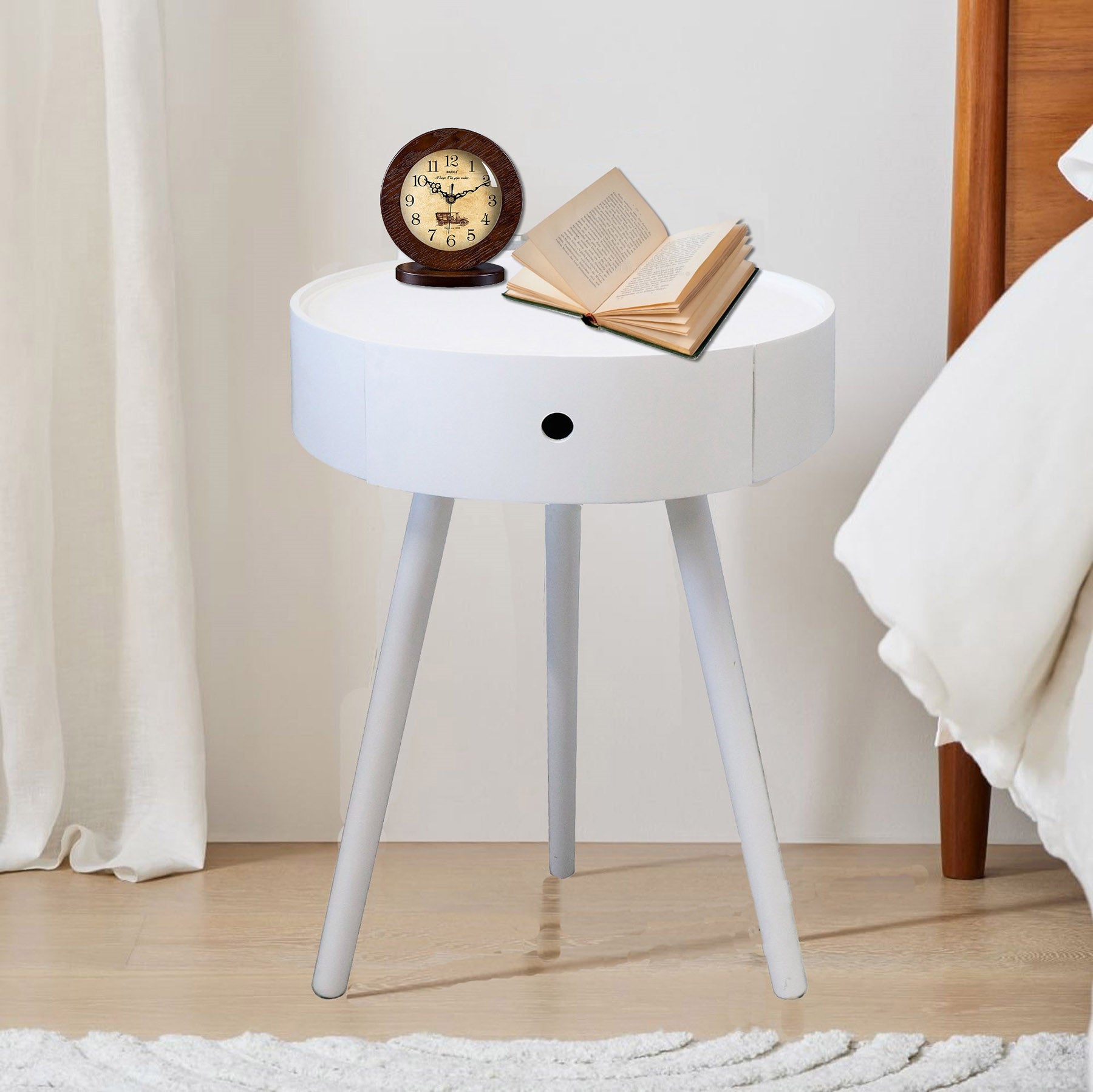 Anika Bedside Table White