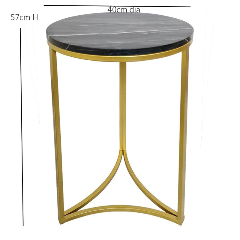 Gabriella Accent Side Table, Black Marble (7803673018580)