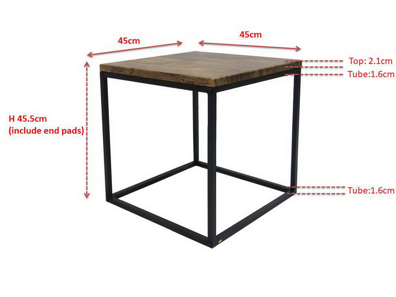 Savona Side Table/Industrial Style Table (Vintage/Black) (6024411087011)