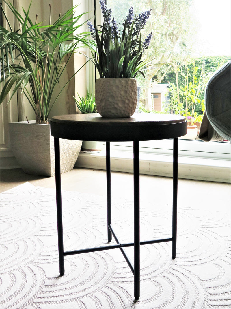 Arcadia Round Vintage Industrial Style, Side Table (6024392048803)