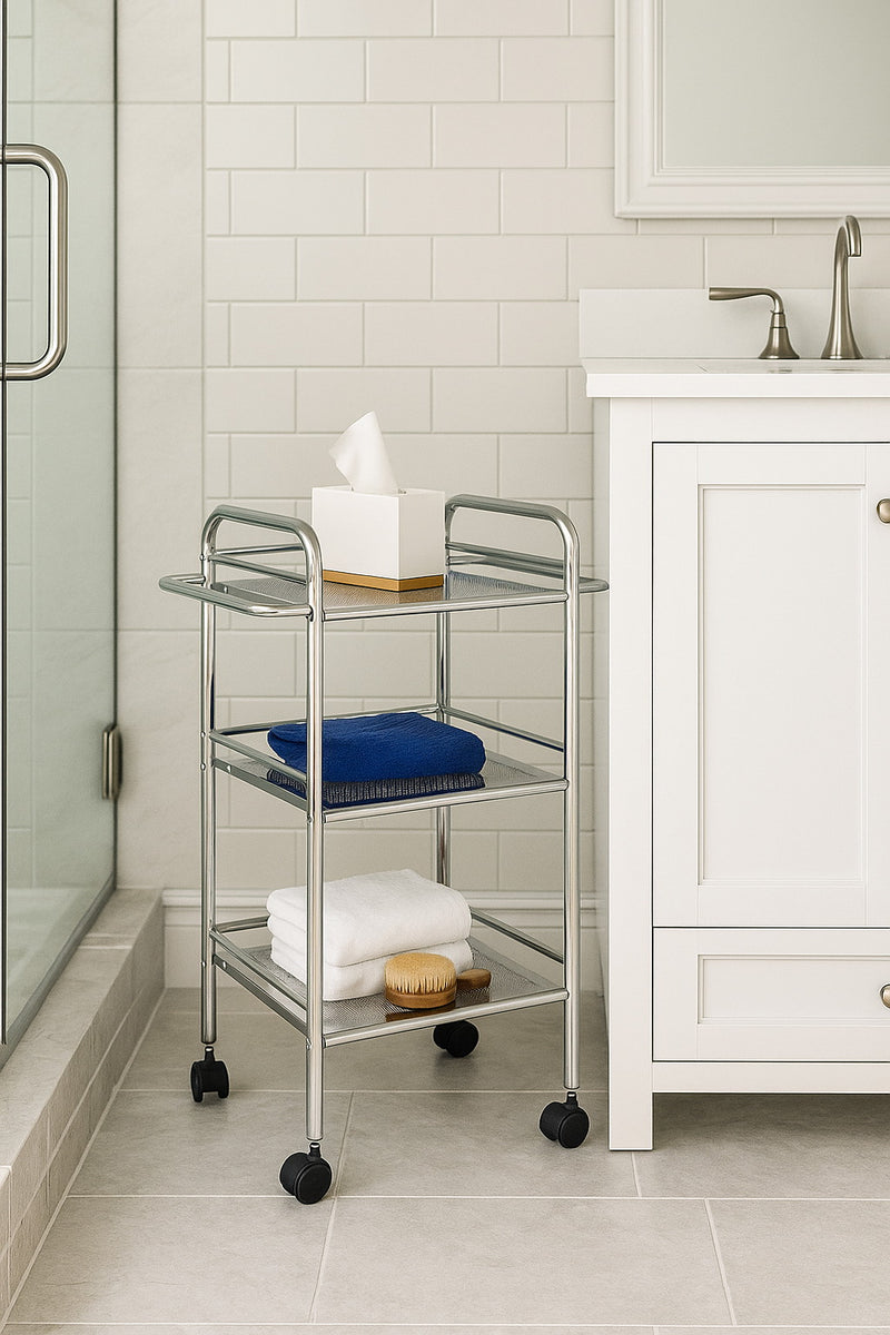 Lucy 3-Tier Shelf Trolley/ Storage Rolling Cart With 2 Handles