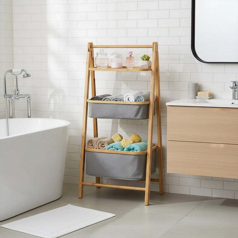 Happer Folding Bamboo Frame Storage Rack