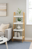 Kassi 4-Tier Bamboo Ladder Box Shelving Unit