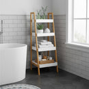 Kassi 4-Tier Bamboo Ladder Box Shelving Unit