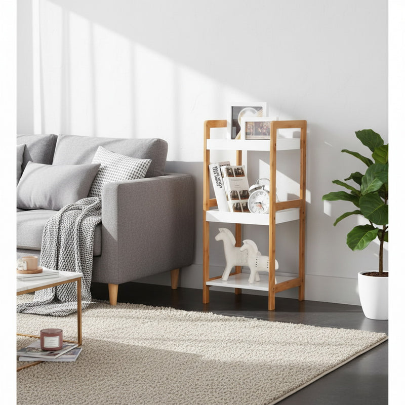 Kassi 4-Tier Bamboo Storage Shelf/Bookshelf