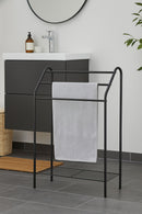 Freestanding Towel Rack With Bottom Shelf,Black