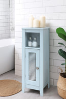 Vera Faux Rattan Slimline Bathroom Storage Cabinet,White