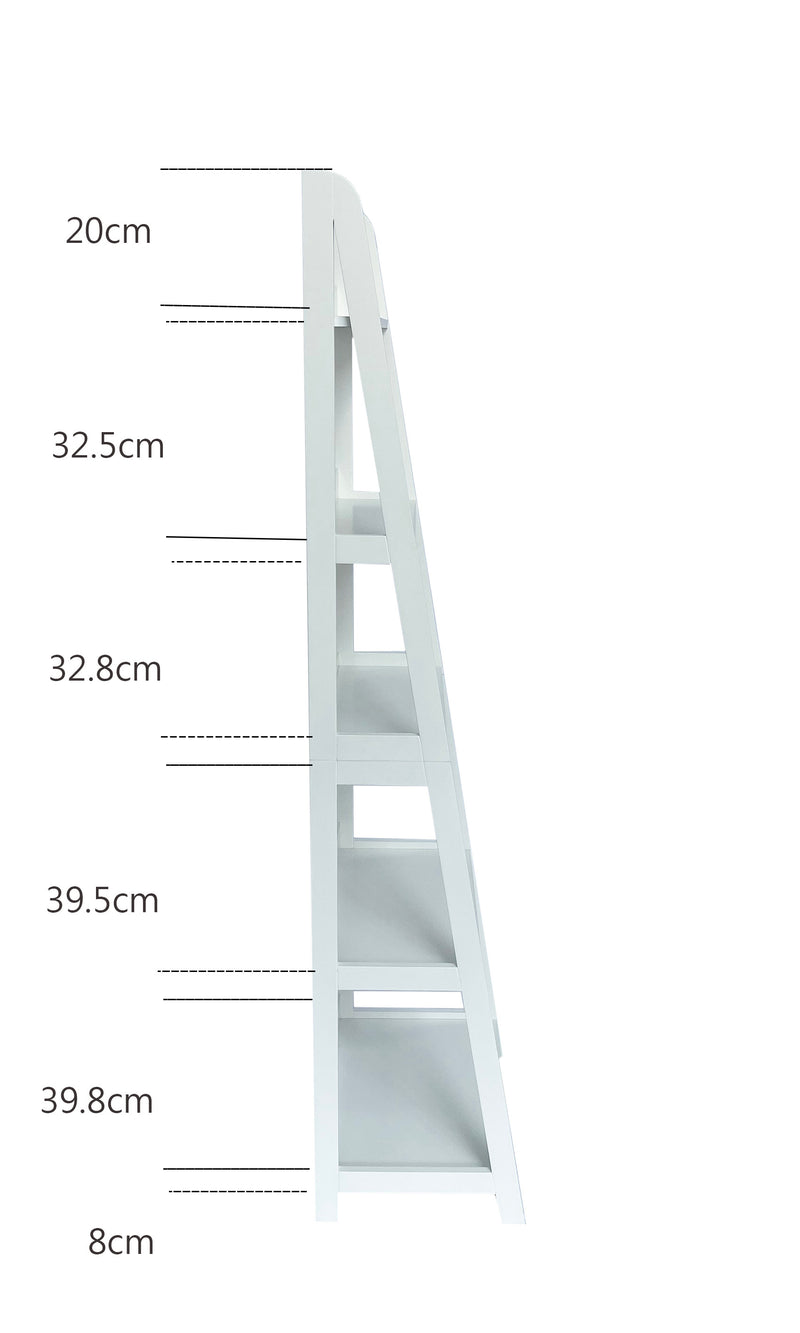 Free Standing 5-Tier Ladder Bookshelf/Display Shelf,White