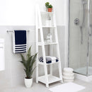 Free Standing 5-Tier Ladder Bookshelf/Display Shelf,White