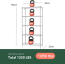5 Tier Heavy Duty Chrome Wire Shelving Unit