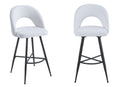 Set Of 2 Lincoln Swivel Barstool w Padded Seat and Black Base-Cream Linen,BST20C - Aspect Furniture Store