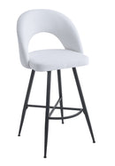 Set Of 2 Lincoln Swivel Barstool w Padded Seat and Black Base-Cream Linen,BST20C - Aspect Furniture Store