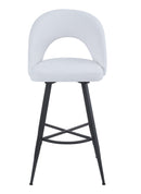 Set Of 2 Lincoln Swivel Barstool w Padded Seat and Black Base-Cream Linen,BST20C - Aspect Furniture Store