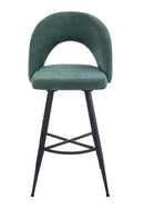 Set Of 2 Lincoln Swivel Barstool w Padded Seat and Black Base-Green Linen,BST20GN - Aspect Furniture Store