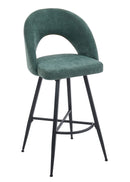 Set Of 2 Lincoln Swivel Barstool w Padded Seat and Black Base-Green Linen,BST20GN - Aspect Furniture Store