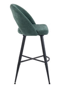 Set Of 2 Lincoln Swivel Barstool w Padded Seat and Black Base-Green Linen,BST20GN - Aspect Furniture Store