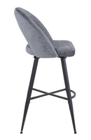 Set Of 2 Lincoln Swivel Barstool w Padded Seat and Black Base-Grey Linen,BST20GY - Aspect Furniture Store