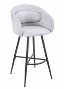 Set Of 2 Skylar Upholstered Swivel Barstool,Black Metal Legs-Cream Linen,BST21CR - Aspect Furniture Store