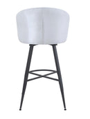 Set Of 2 Skylar Upholstered Swivel Barstool,Black Metal Legs-Cream Linen,BST21CR - Aspect Furniture Store