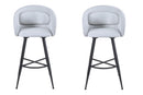 Set Of 2 Skylar Upholstered Swivel Barstool,Black Metal Legs-Cream Linen,BST21CR - Aspect Furniture Store