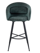 Set Of 2 Skylar Upholstered Swivel Barstool,Black Metal Legs-Green Fabric,BST21GN - Aspect Furniture Store