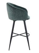Set Of 2 Skylar Upholstered Swivel Barstool,Black Metal Legs-Green Fabric,BST21GN - Aspect Furniture Store