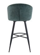 Set Of 2 Skylar Upholstered Swivel Barstool,Black Metal Legs-Green Fabric,BST21GN - Aspect Furniture Store