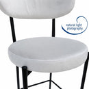 Set Of 2 Charlotte Kitchen Counter Stools with Curved Back and Footrest,Black Metal Legs-Cream Velvet,BST22C - Aspect Furniture Store