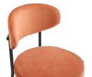Set Of 2 Charlotte Kitchen Counter Stools with Curved Back and Footrest,Black Metal Legs-Burnt Orange Velvet,BST22OR - Aspect Furniture Store