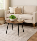 Amy Vintage Coffee Table, Walnut Veneer Top, Black Legs