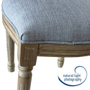French Style Belle Dressing Table Stool , White Washed Wood, Grey Cushion,CH082GY - Aspect Furniture Store
