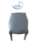 French Style Belle Dressing Table Stool , White Washed Wood, Grey Cushion,CH082GY - Aspect Furniture Store