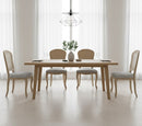 French Style Solid Wood Frame Rattan Back Lillie Dining Chair,Set Of 2-Grey Linen - Aspect Furniture Store