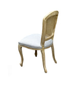 French Style Solid Wood Frame Rattan Back Lillie Dining Chair,Set Of 2-Grey Linen - Aspect Furniture Store