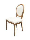 Set of 2 Reiss French Country Dining Chairs, Beige Upholstered Solid Wood Chairs,Beige Linen,CH084BGD - Aspect Furniture Store