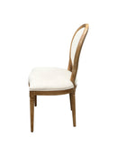 Set of 2 Reiss French Country Dining Chairs, Beige Upholstered Solid Wood Chairs,Beige Linen,CH084BGD - Aspect Furniture Store