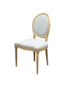 Set of 2 Reiss French Country Dining Chairs, Grey Upholstered Solid Wood Chairs,-Grey Linen,CH084GYW - Aspect Furniture Store