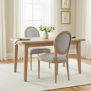 Set of 2 Reiss French Country Dining Chairs, Grey Upholstered Solid Wood Chairs,-Grey Linen,CH084GYW - Aspect Furniture Store