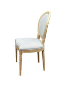 Set of 2 Reiss French Country Dining Chairs, Grey Upholstered Solid Wood Chairs,-Grey Linen,CH084GYW - Aspect Furniture Store