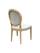 Set of 2 Reiss French Country Dining Chairs, Grey Upholstered Solid Wood Chairs,-Grey Linen,CH084GYW - Aspect Furniture Store