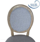 Set of 2 Reiss French Country Dining Chairs, Grey Upholstered Solid Wood Chairs,-Grey Linen,CH084GYW - Aspect Furniture Store