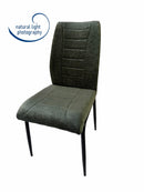 Set Of 2 Anna Upholstered Dining Chairs Black Metal Legs,Green Fabric-CH79GN - Aspect Furniture Store